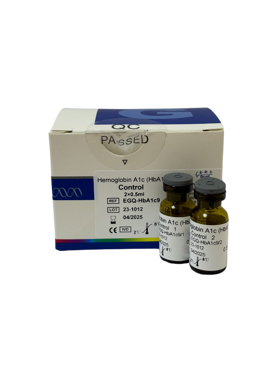 Контрольный материал для определения ГЛИКОЗИЛИРОВАННОГО ГЕМОГЛОБИНА (HbA1c) (2*0,5 мл), ЕGQ-HbA1c9