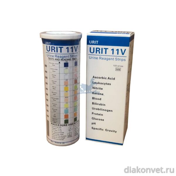 Мочевые реагентные тест-полоски URIT 11V визуальные
